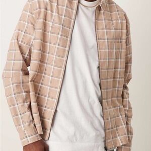 ASOS DESIGN Boxy Zip Up Overshirt